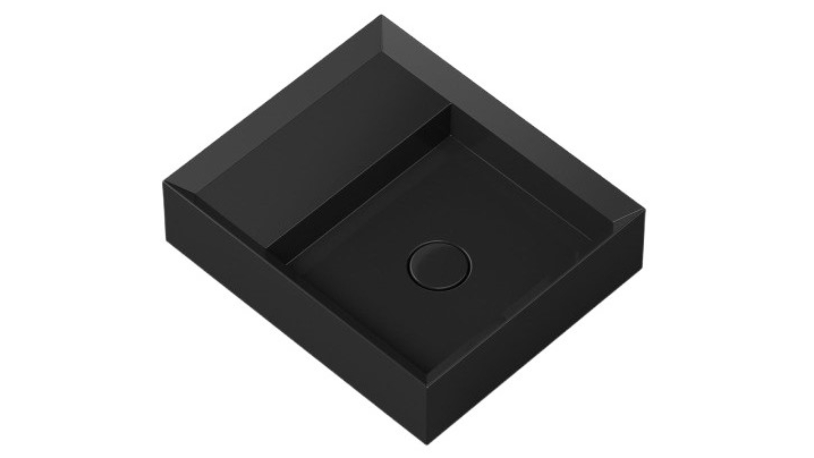 Parisi Cut 380 Wall Basin with Platform - Gloss Black