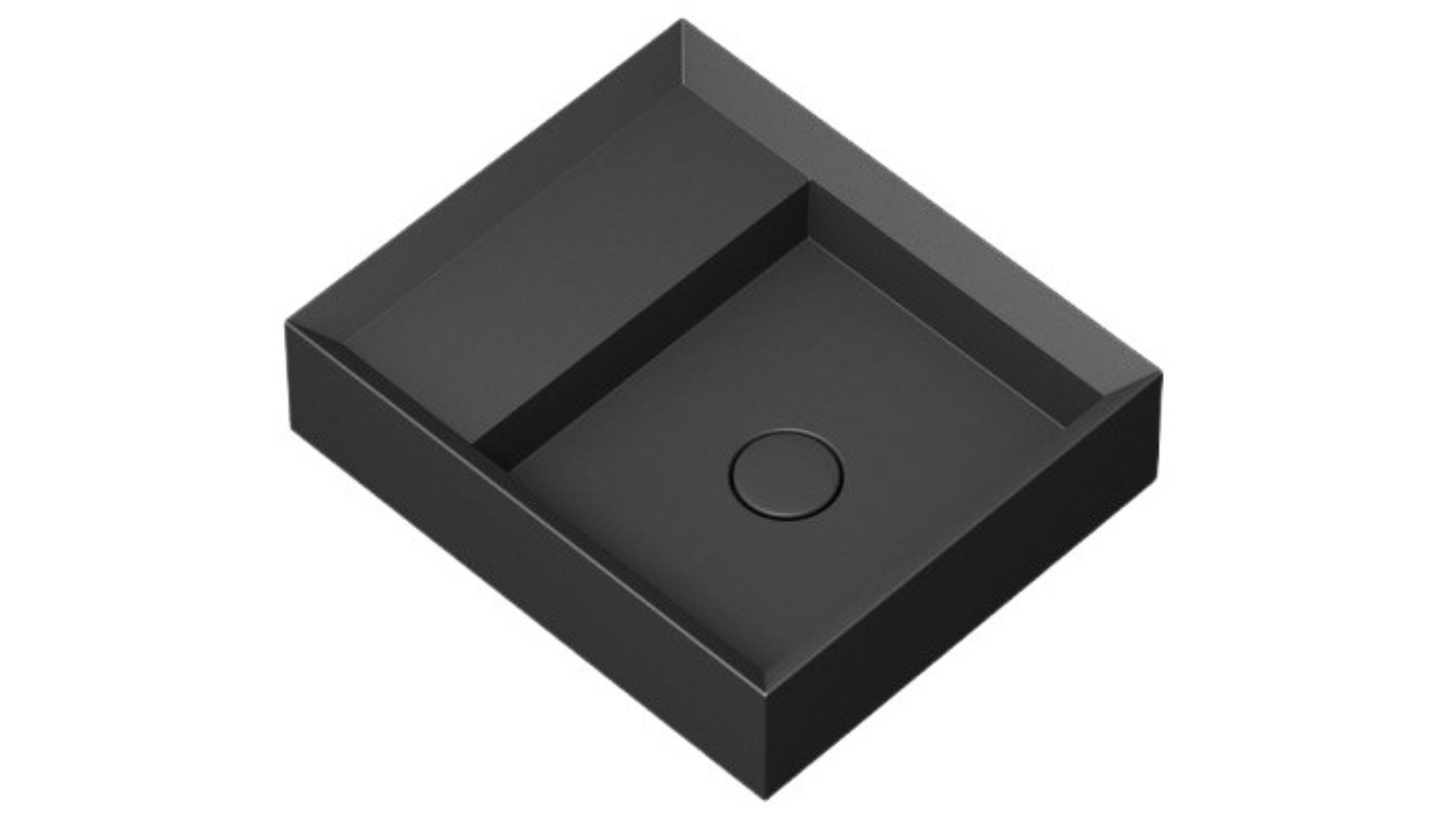 Parisi Cut 380 Wall Basin with Platform - Matte Black