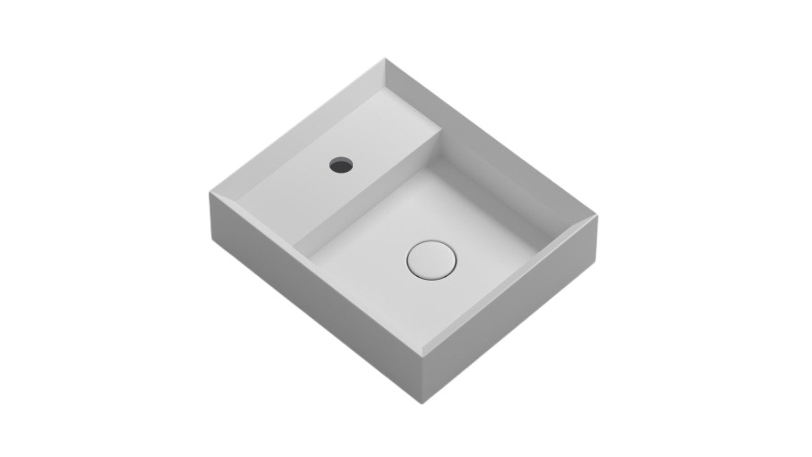 Parisi Cut 380 Bench Basin with Platform 1 Tap Hole - Matte White 