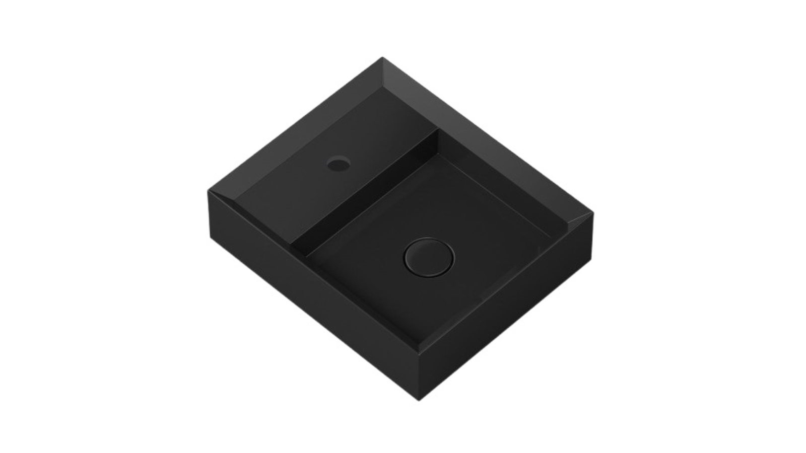 Parisi Cut 380 Bench Basin with Platform 1 Tap Hole - Gloss Black