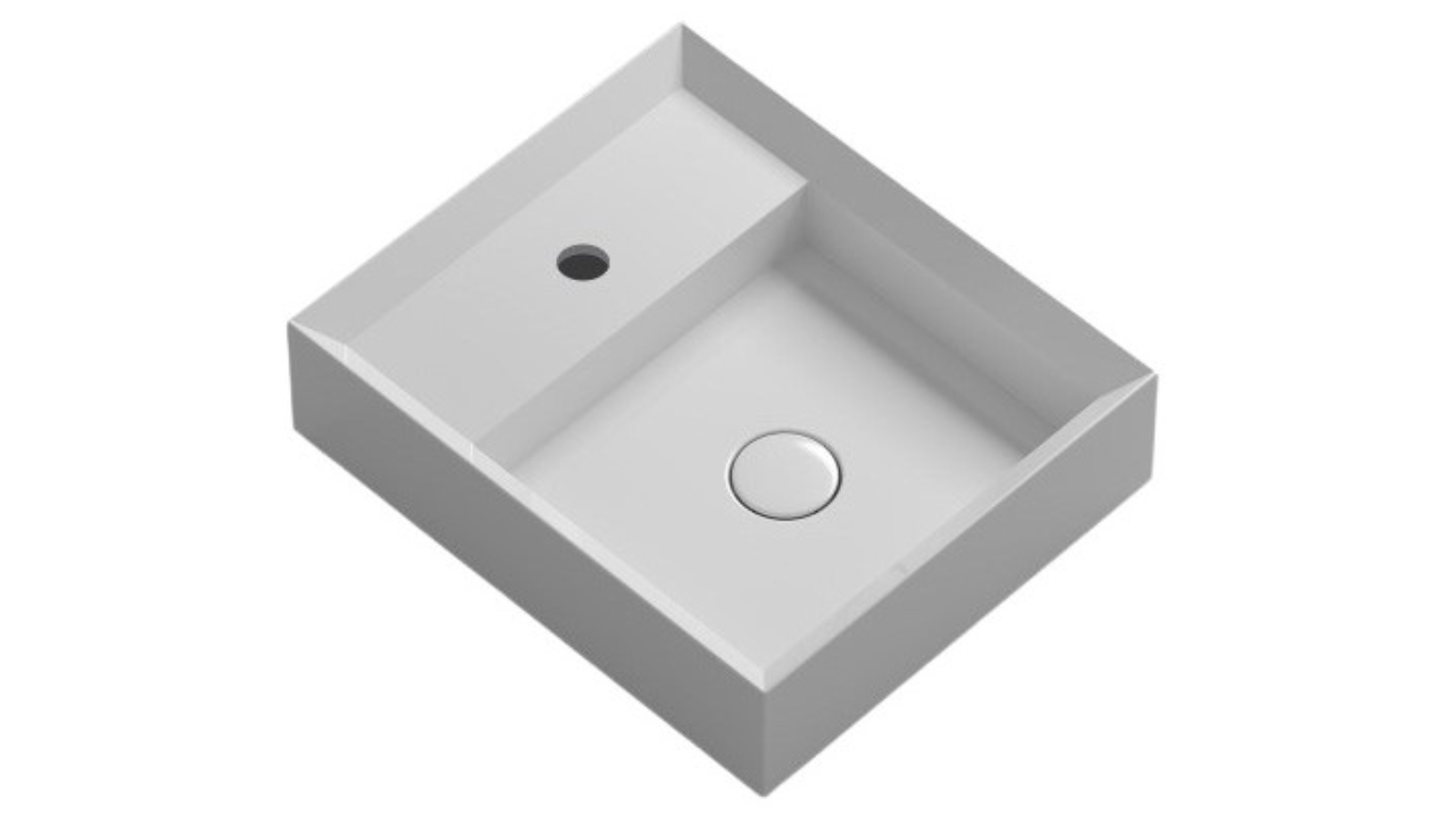 Parisi Cut 380 Bench Basin with Platform 1 Tap Hole - Gloss White