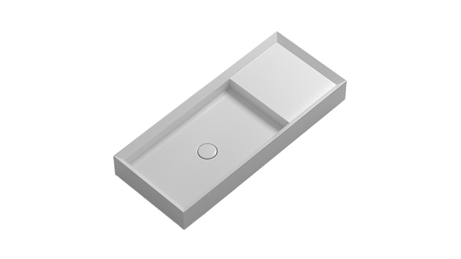 Parisi Cut 900 Bench Basin with Platform 0 Tap Hole - Gloss White