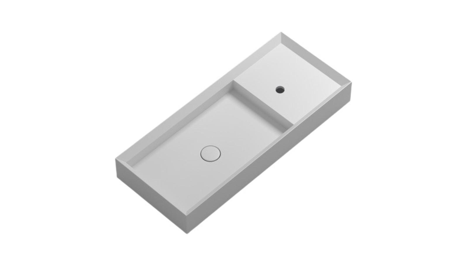 Parisi Cut 900 Bench Basin with Platform 1 Tap Hole - Matte White 