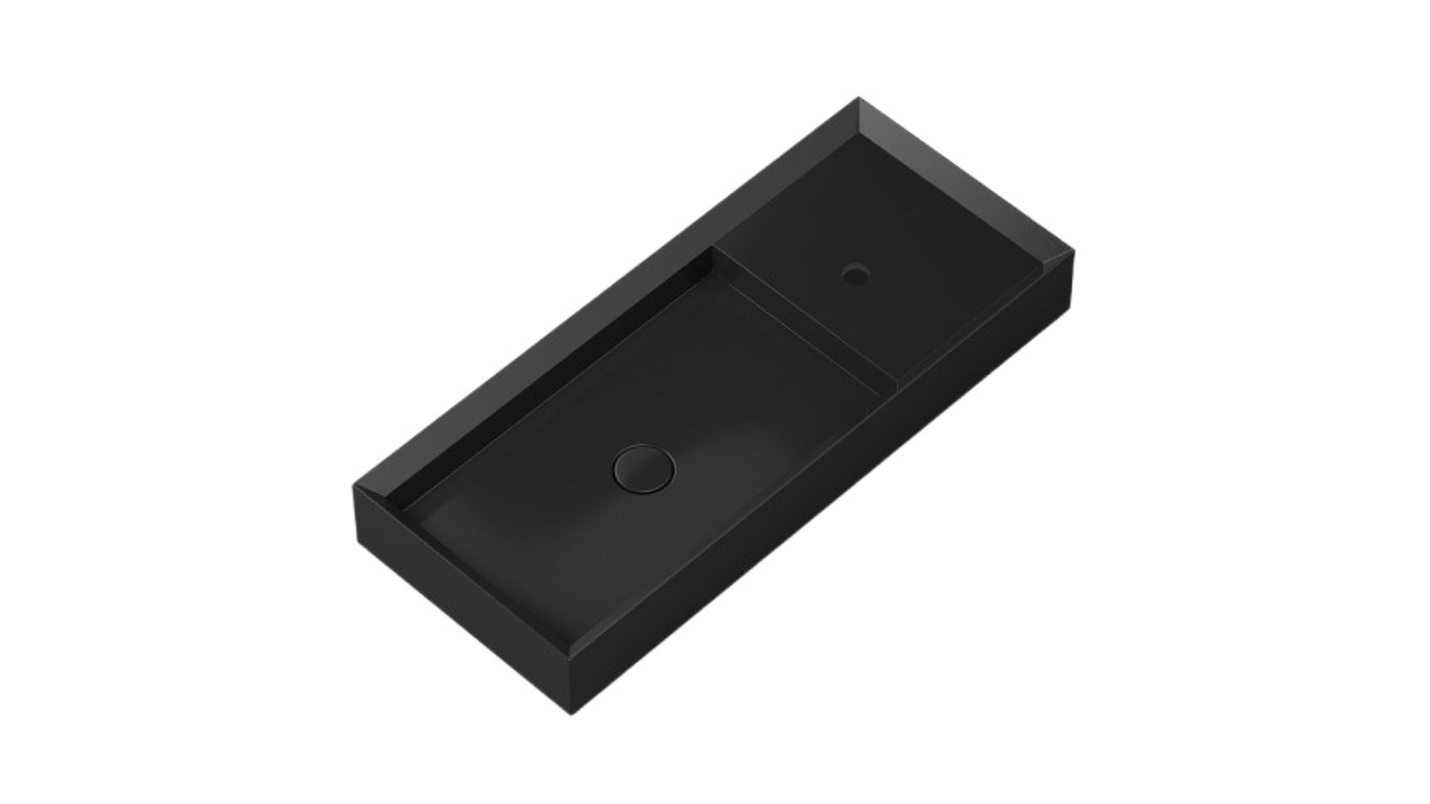 Parisi Cut 900 Bench Basin with Platform 1 Tap Hole - Gloss Black