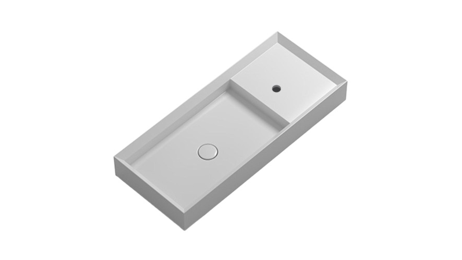 Parisi Cut 900 Bench Basin with Platform 1 Tap Hole - Gloss White