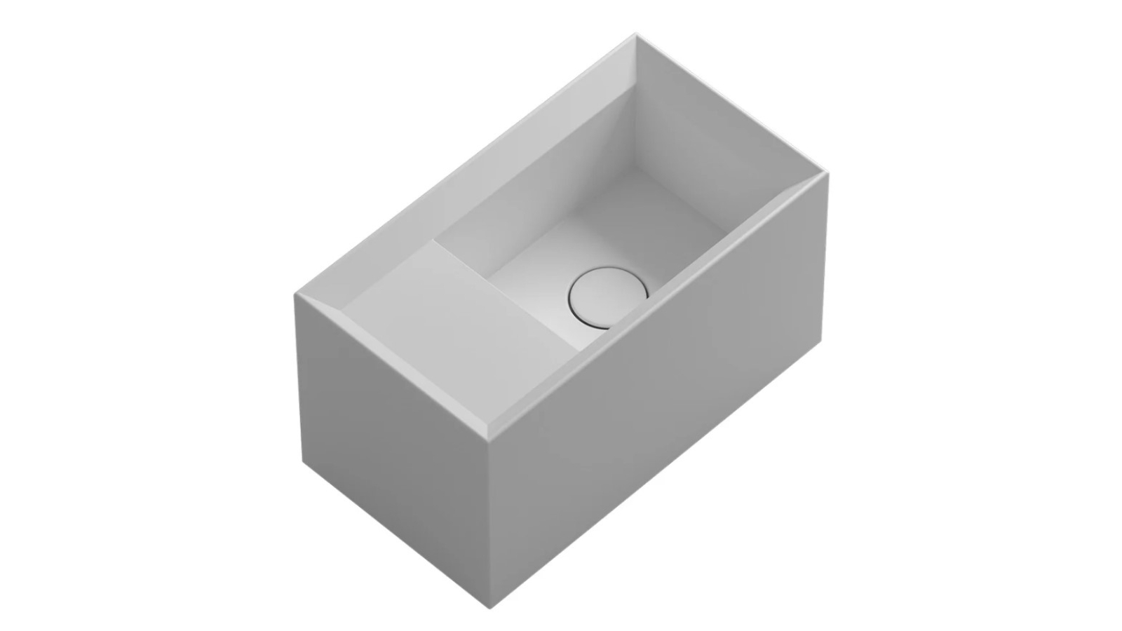 Parisi Cut 450 Wall Basin with Centre Tap Landing 0 Tap Hole - Matte White