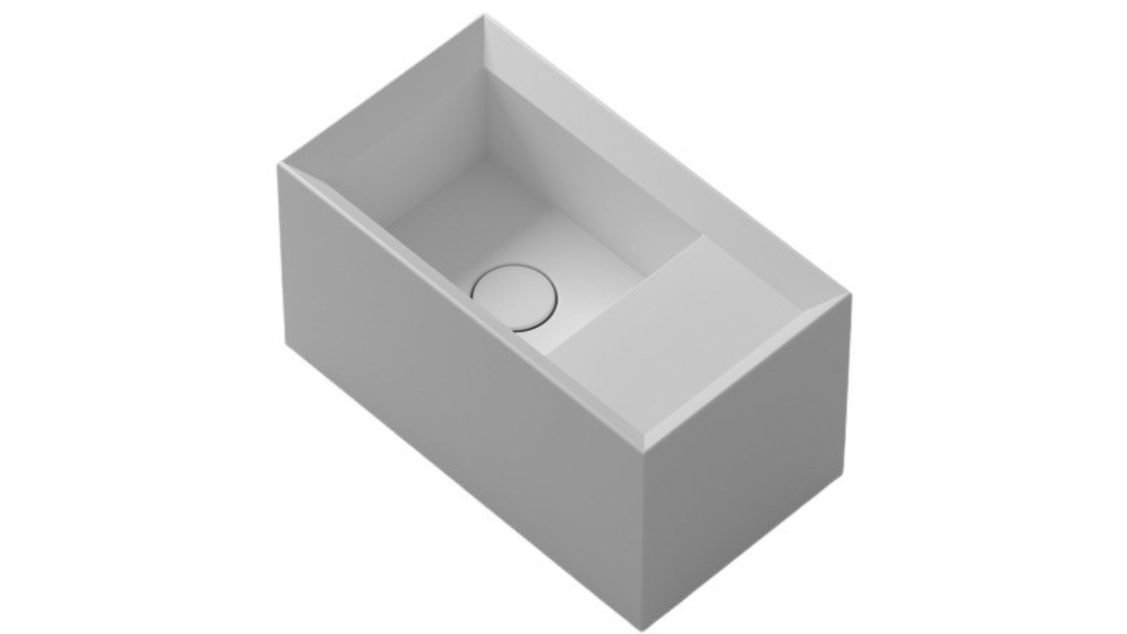 Parisi Cut 450 Wall Basin with Right Tap Landing 0 Tap Hole - Matte White