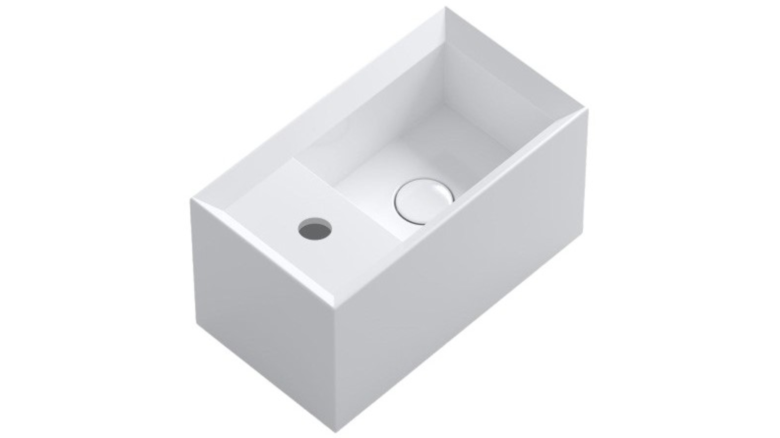 Parisi Cut 450 Bench Basin 1 Tap Hole - Gloss White