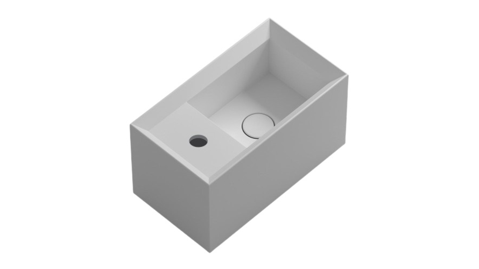Parisi Cut 450 Wall Basin with Left Tap Landing 1 Tap Hole -Matte White