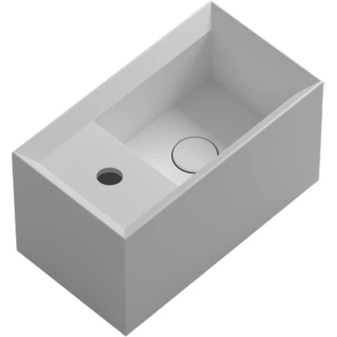 Parisi Cut 450 Wall Basin with Left Tap Landing 1 Tap Hole -Matte White