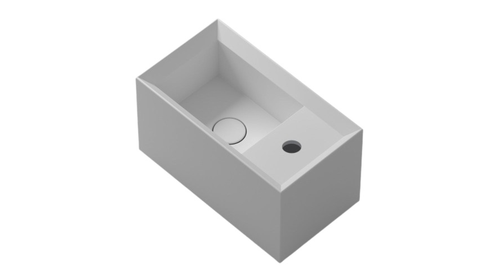 Parisi Cut 450 Wall Basin with Right Tap Landing 1 Tap Hole -Matte White