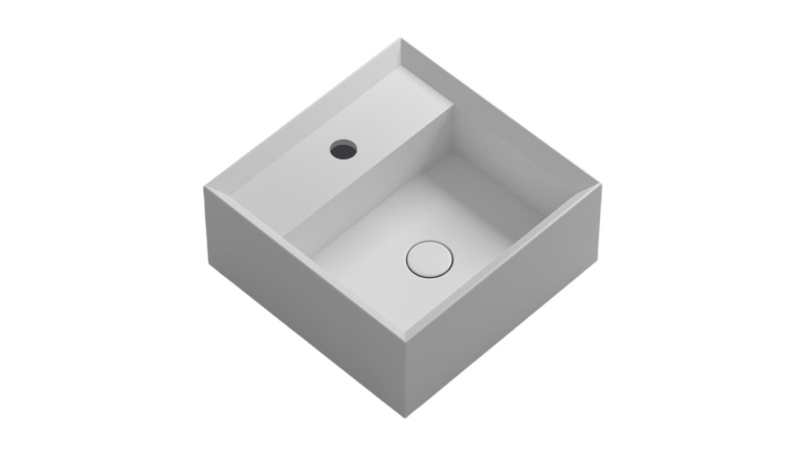 Parisi Cut 450 Square Bench Basin 1 Tap Hole - Matte White