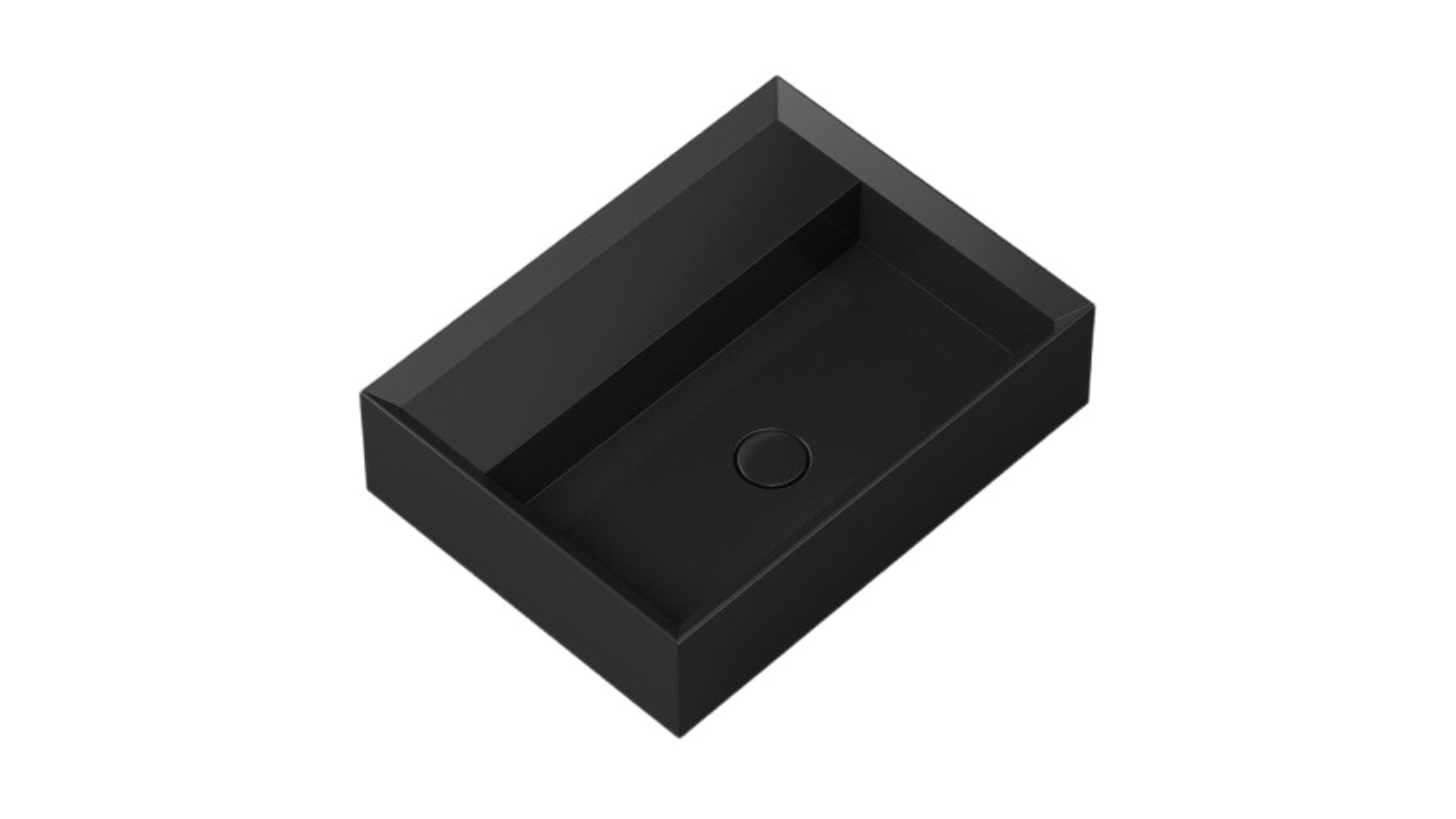 Parisi Cut 600 Bench Basin 0 Tap Hole - Gloss Black
