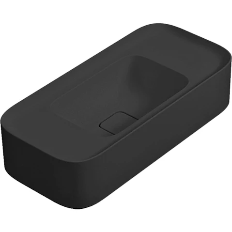 Parisi Cameo 600mm Wall Basin with No Tap Hole - Matte Black