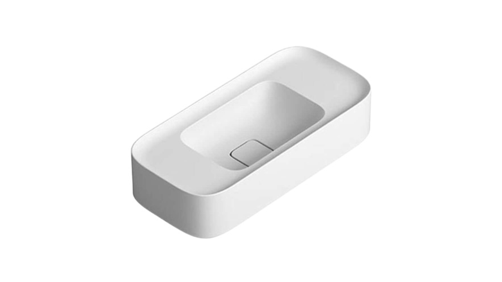 Parisi Cameo 600 Bench Basin 0 Tap Hole - Matte White
