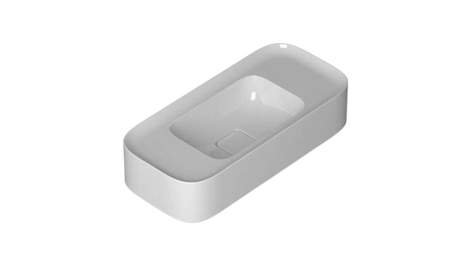 Parisi Cameo 600 Bench Basin 0 Tap Hole - Gloss White