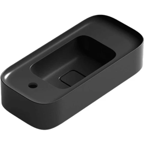 Parisi Cameo 600 Left Wall Basin 1 Tap Hole - Gloss Black