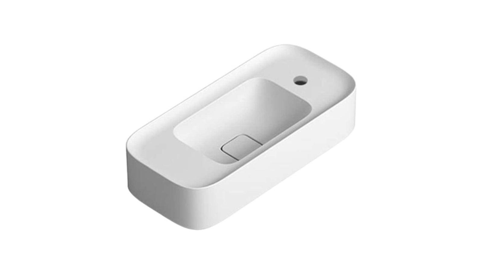 Parisi Cameo 600 Right Bench Basin 1 Tap Hole - Matte White
