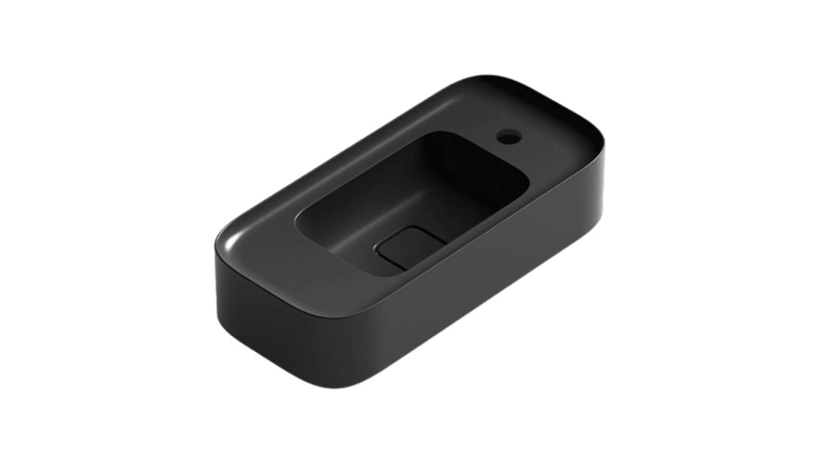Parisi Cameo 600 Right Bench Basin 1 Tap Hole - Matte Black