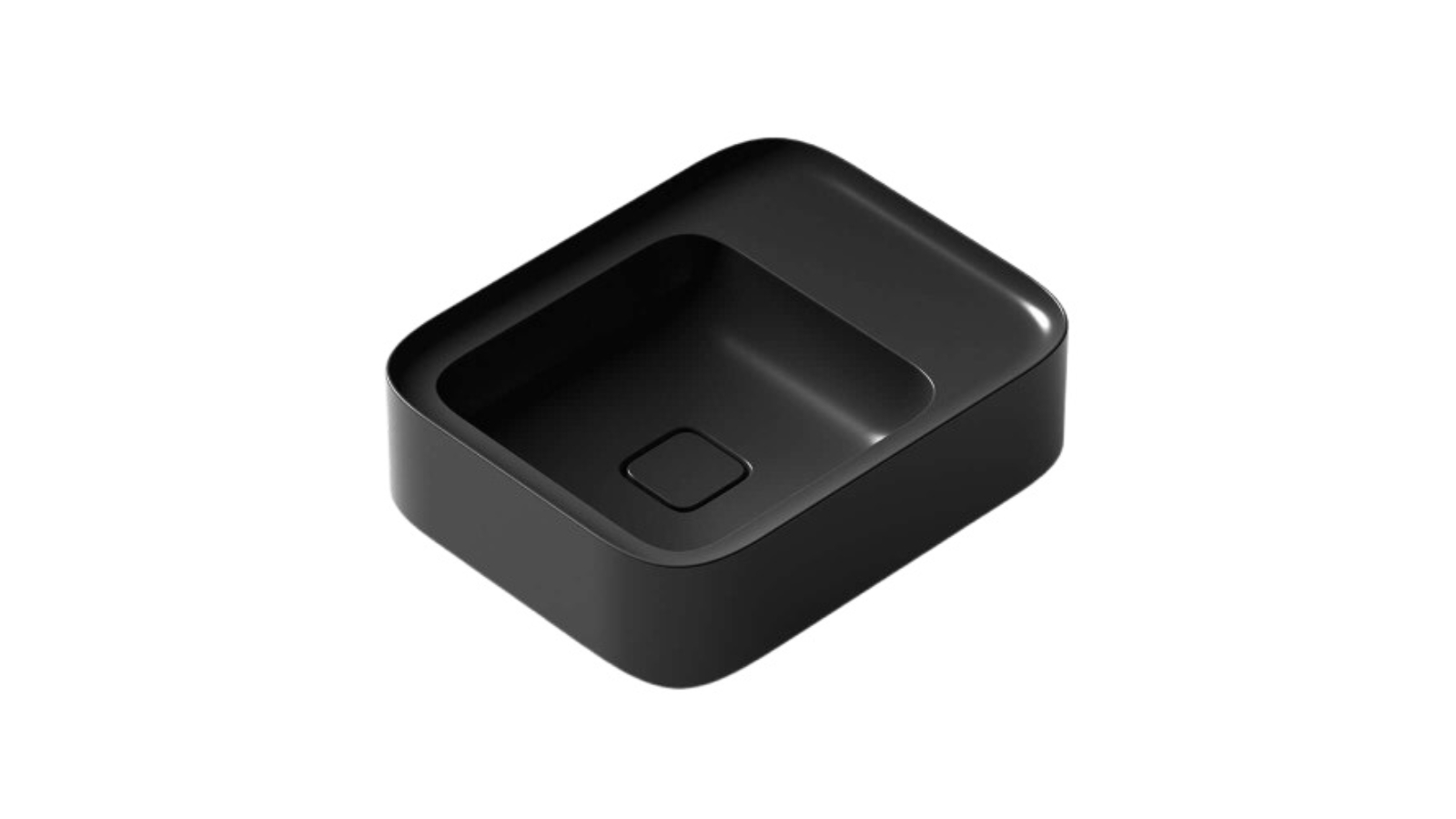 Parisi Cameo 400 Bench Basin 0 Tap Hole - Gloss Black