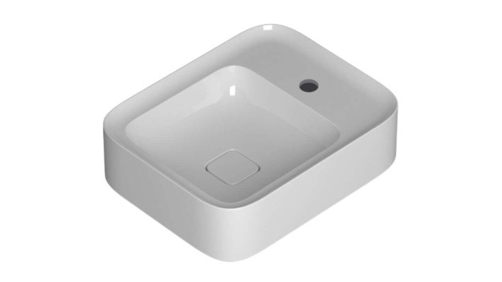 Parisi Cameo 400 Bench Basin 1 Tap Hole - Gloss White