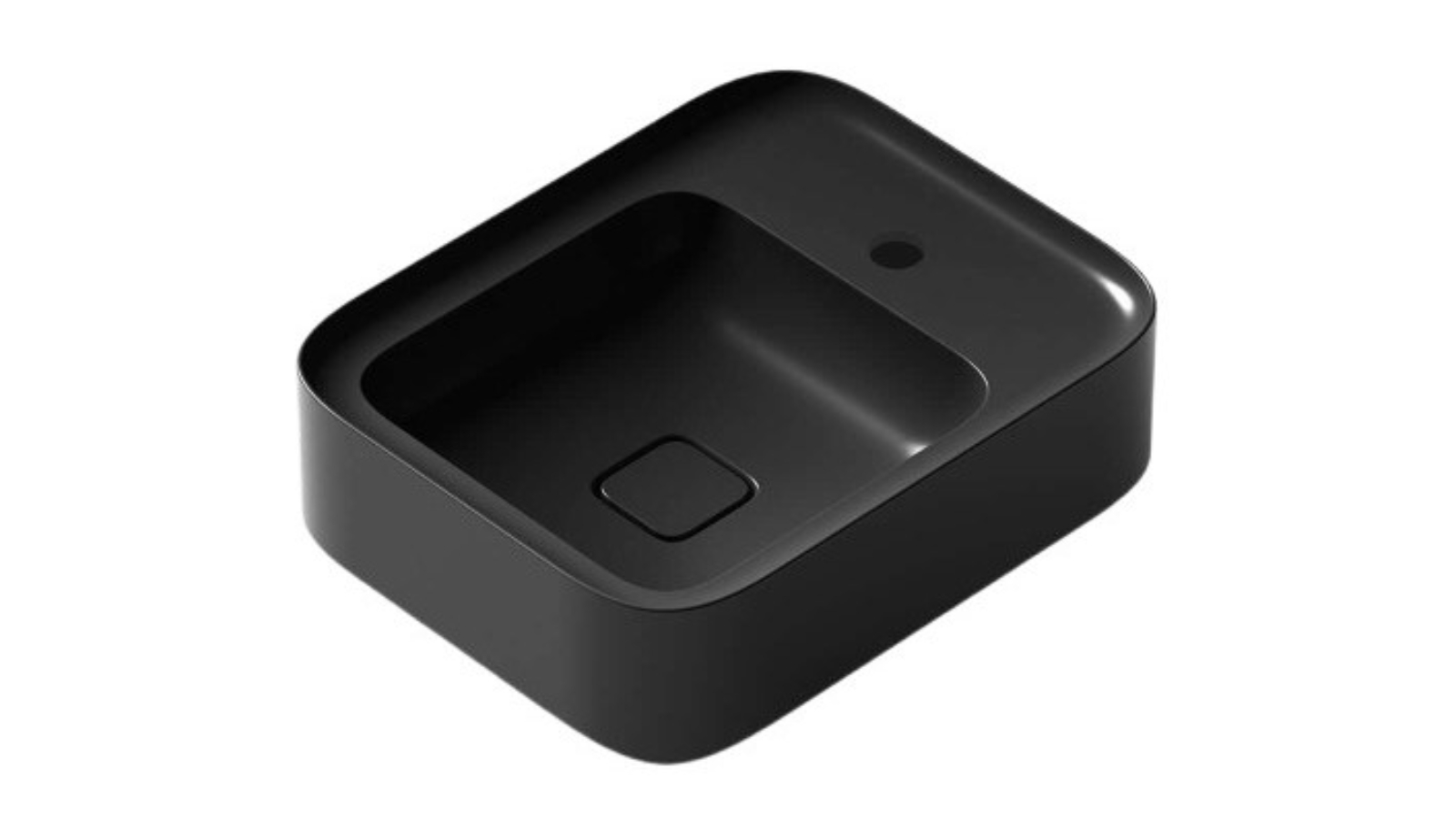 Parisi Cameo 400 Wall Basin 1 Tap Hole - Gloss Black