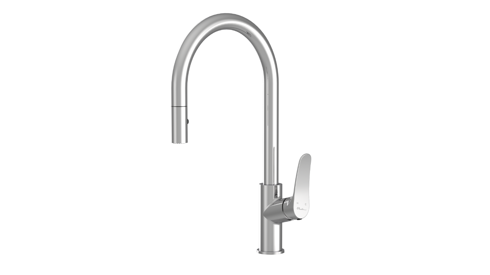 Oliveri Verona Pull Out Goose Neck Spray Sink Mixer - Chrome