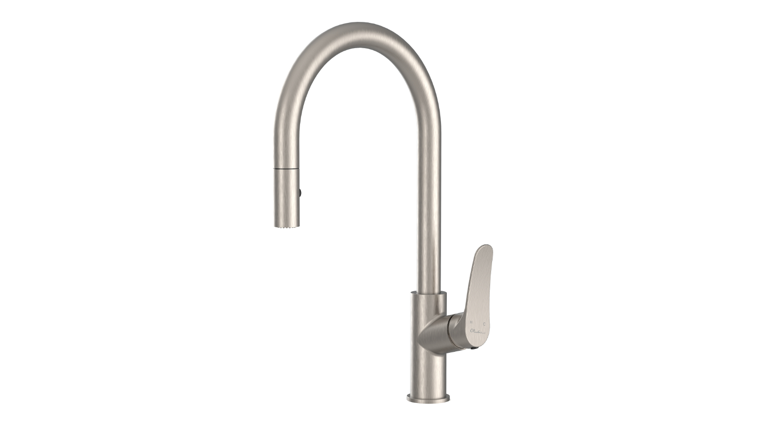 Oliveri Verona Pull Out Goose Neck Spray Sink Mixer - Brushed Nickel