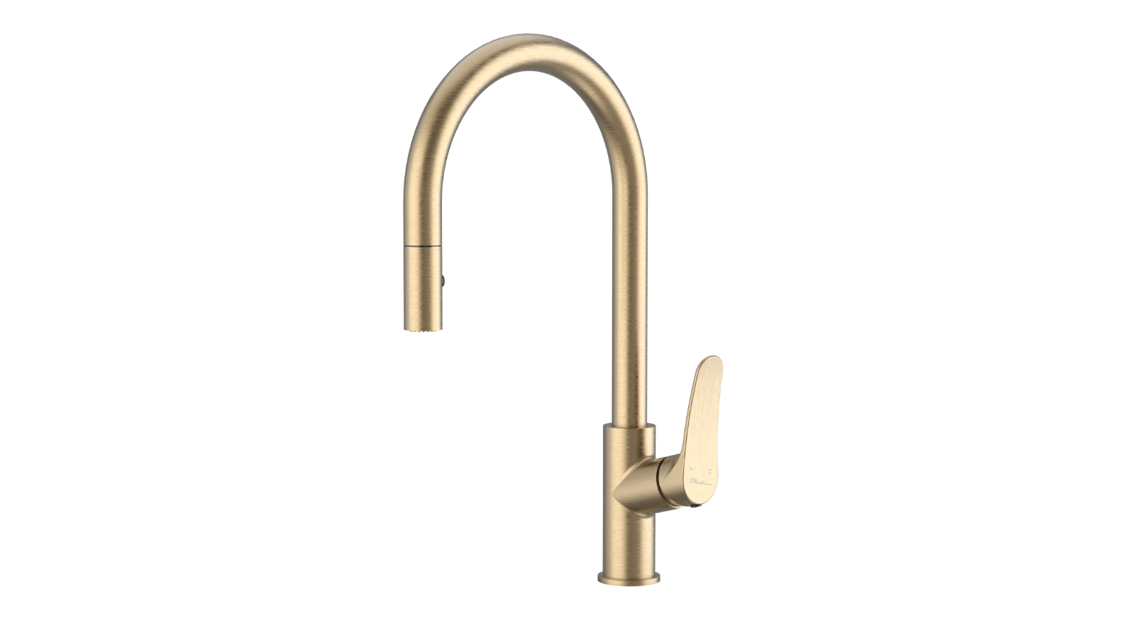 Oliveri Verona Pull Out Goose Neck Spray Sink Mixer - Classic Gold