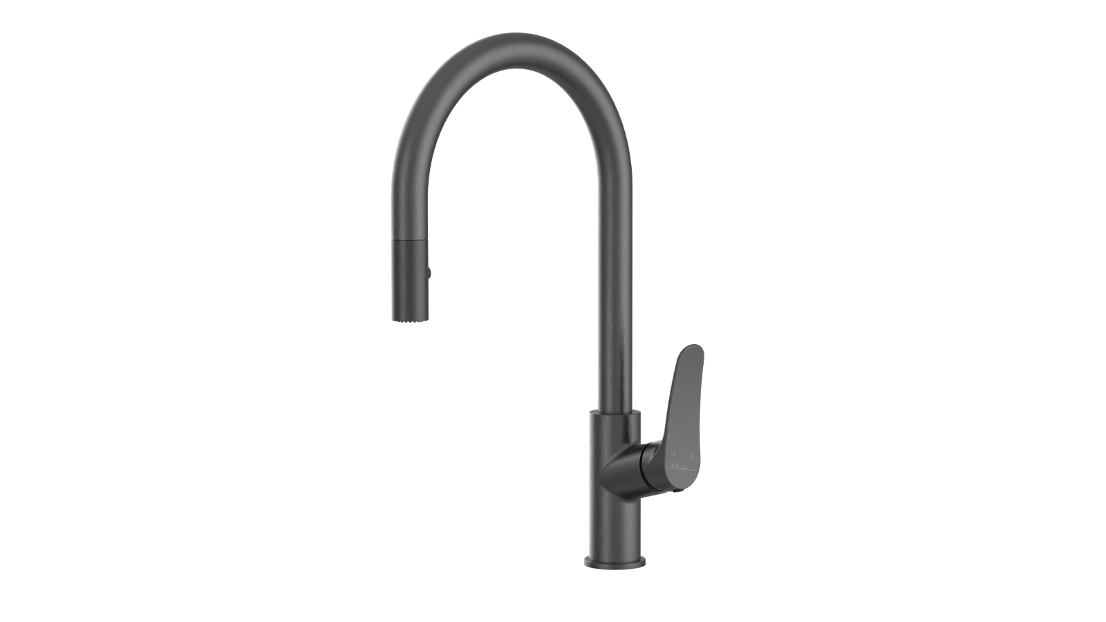 Oliveri Verona Pull Out Goose Neck Spray Sink Mixer - Gunmetal