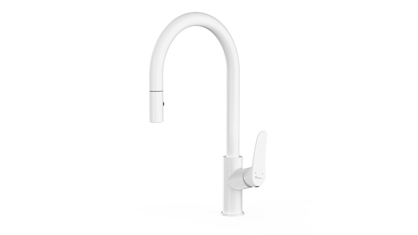 Oliveri Verona Pull Out Goose Neck Spray Sink Mixer - White
