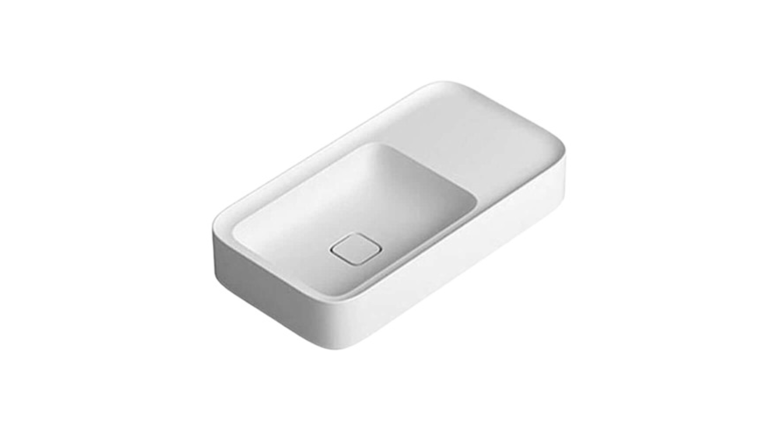 Parisi Cameo 750 Rectangle Bench Basin with Shelf - Matte White