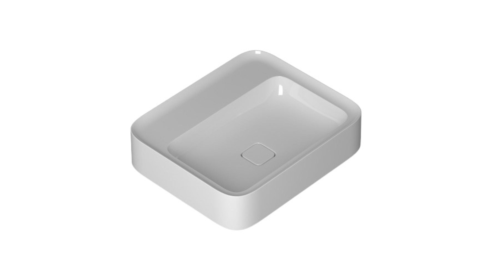 Parisi Cameo 600 Square Bench Basin 0 Tap Hole - Gloss White