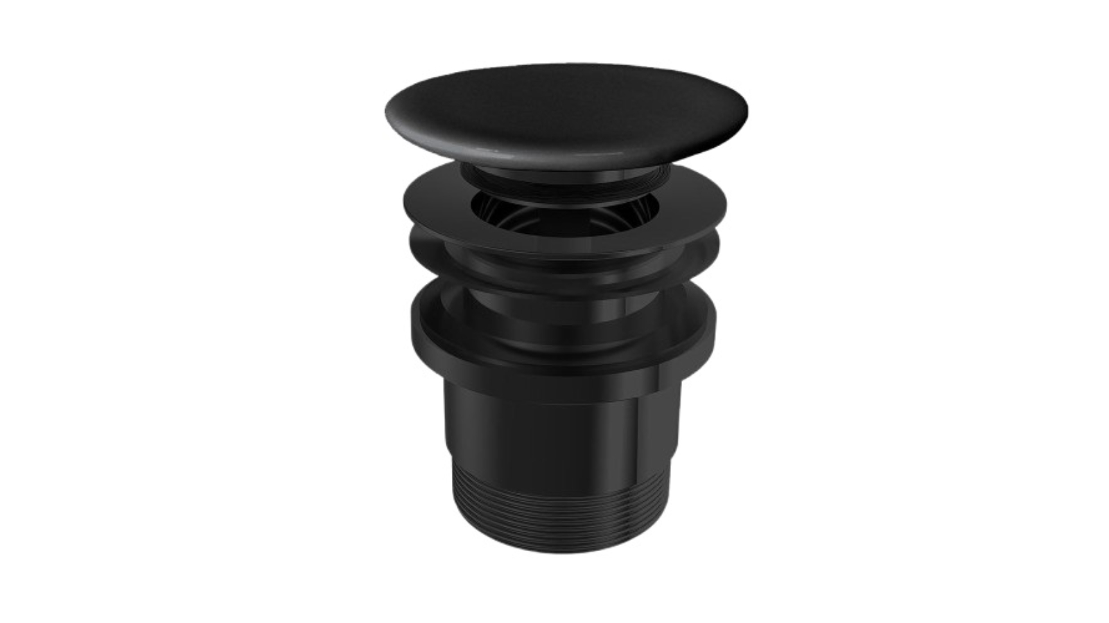 Parisi Valdama Flat Clic-Clac Universal Waste with Ceramic Top - Gloss Black