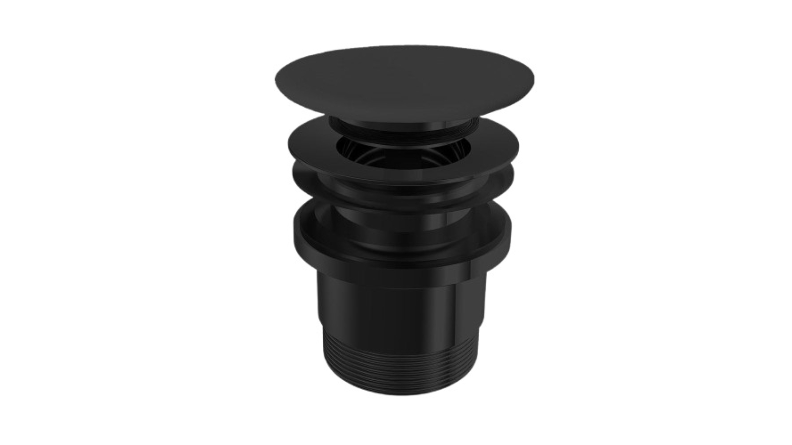 Parisi Valdama Flat Clic-Clac Universal Waste with Ceramic Top - Matte Black 