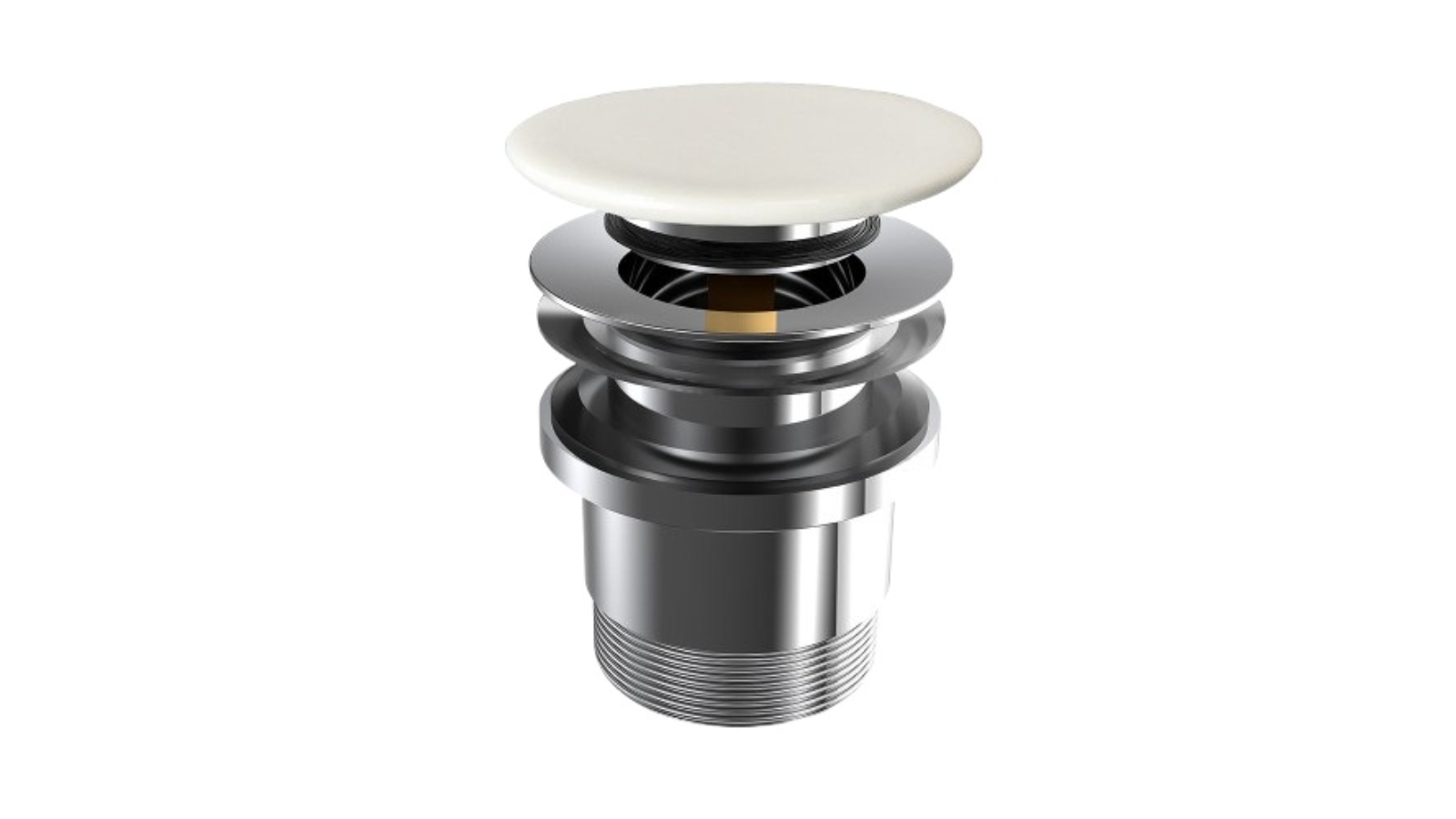 Parisi Valdama Flat Clic-Clac Universal Waste with Ceramic Top - Gloss White