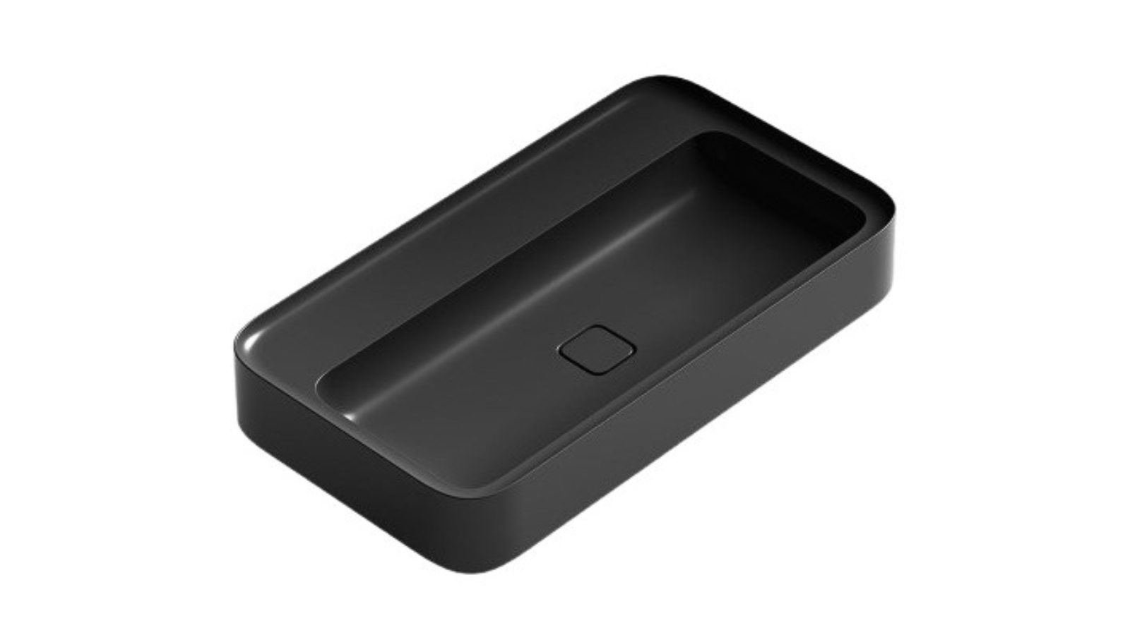 Parisi Cameo 900 Wall Basin 0 Tap Hole - Gloss Black