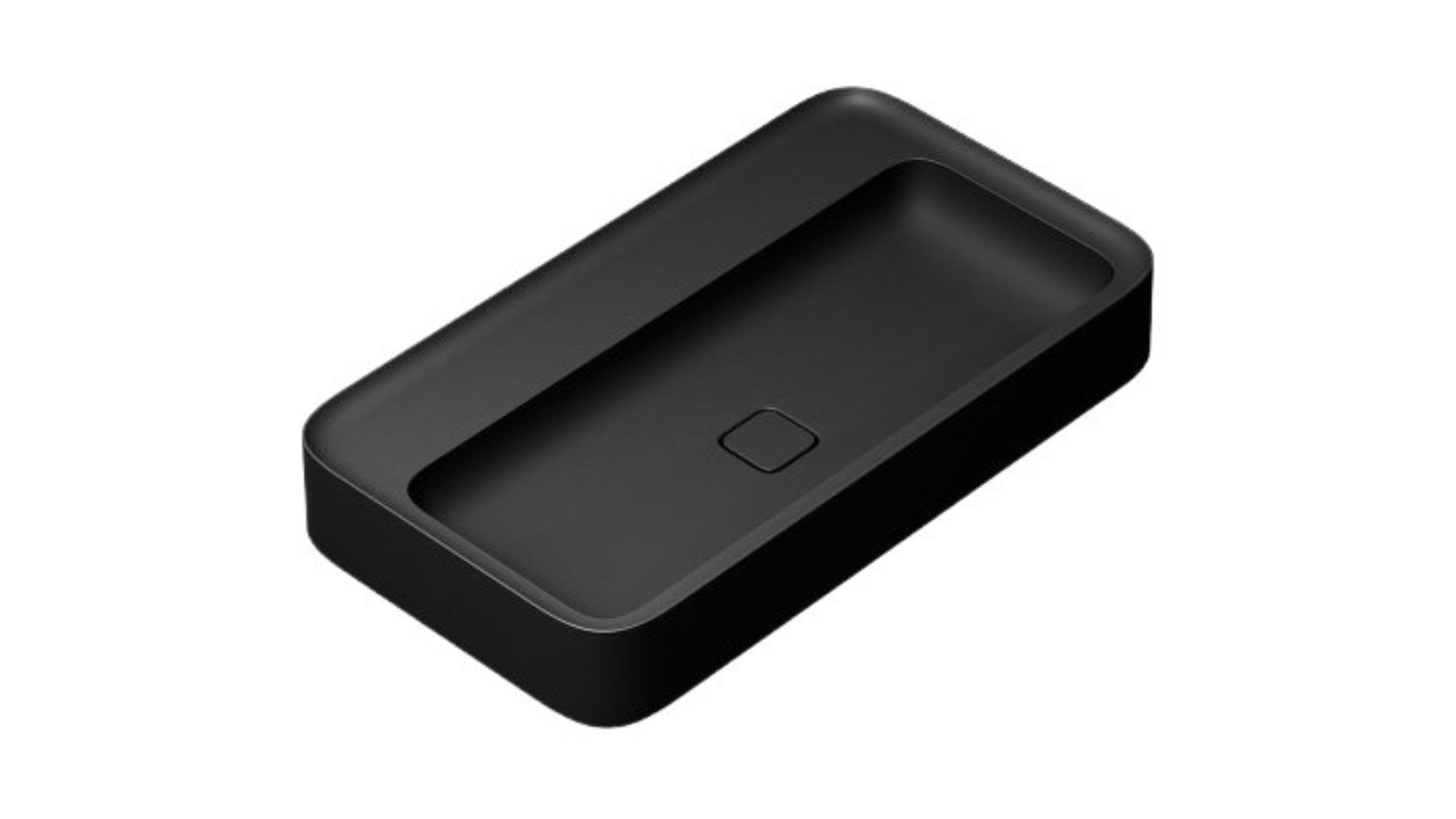 Parisi Cameo 900 Wall Basin 0 Tap Hole - Matte Black