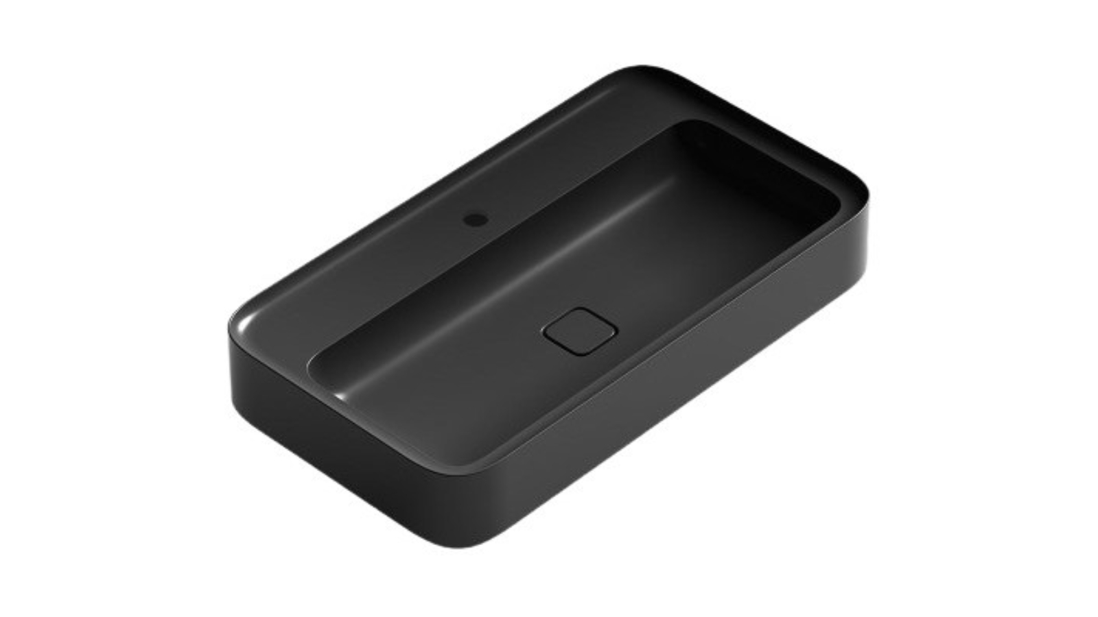 Parisi Cameo 900 Wall Basin 1 Tap Hole - Gloss Black