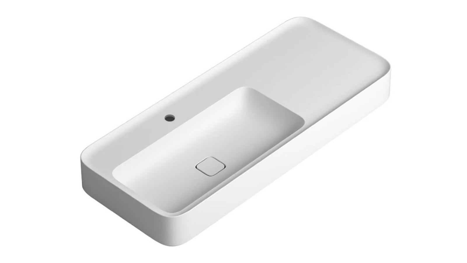 Parisi Cameo 1200 Bench Basin 1 Tap Hole - Matte White