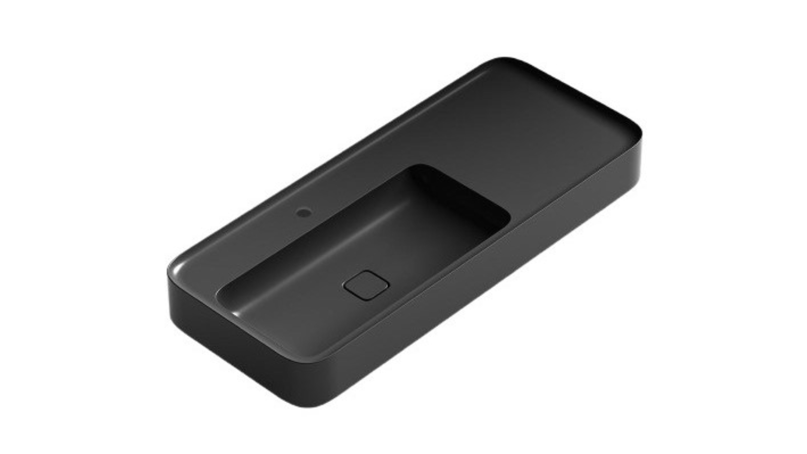 Parisi Cameo 1200 Bench Basin 1 Tap Hole - Gloss Black