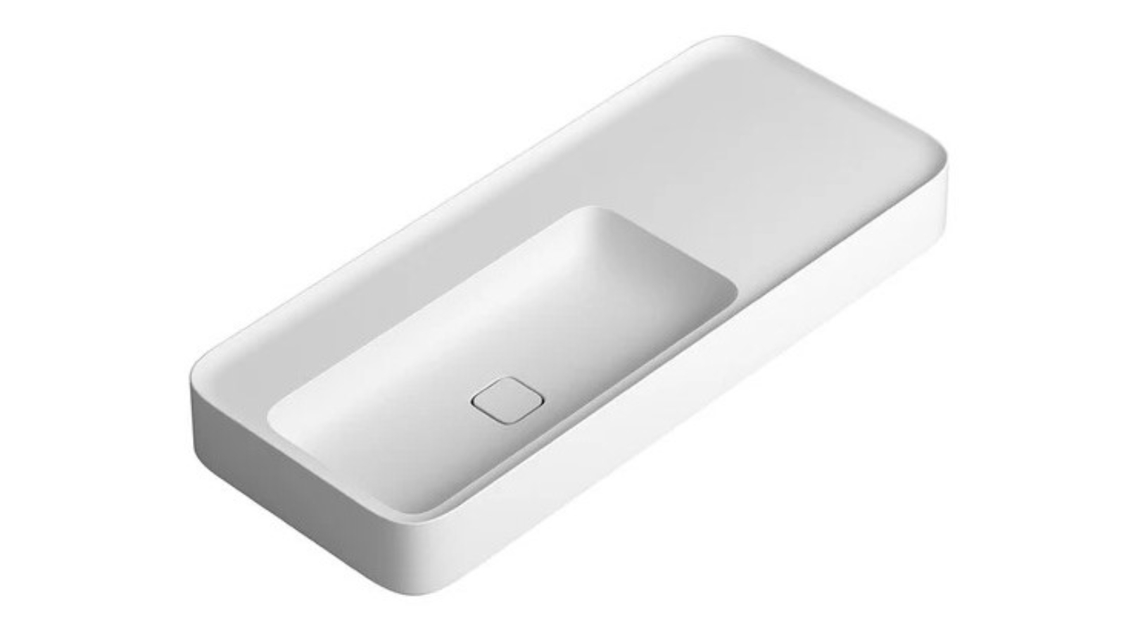 Parisi Cameo 1200 Wall Basin 1 Tap Hole - Matte White