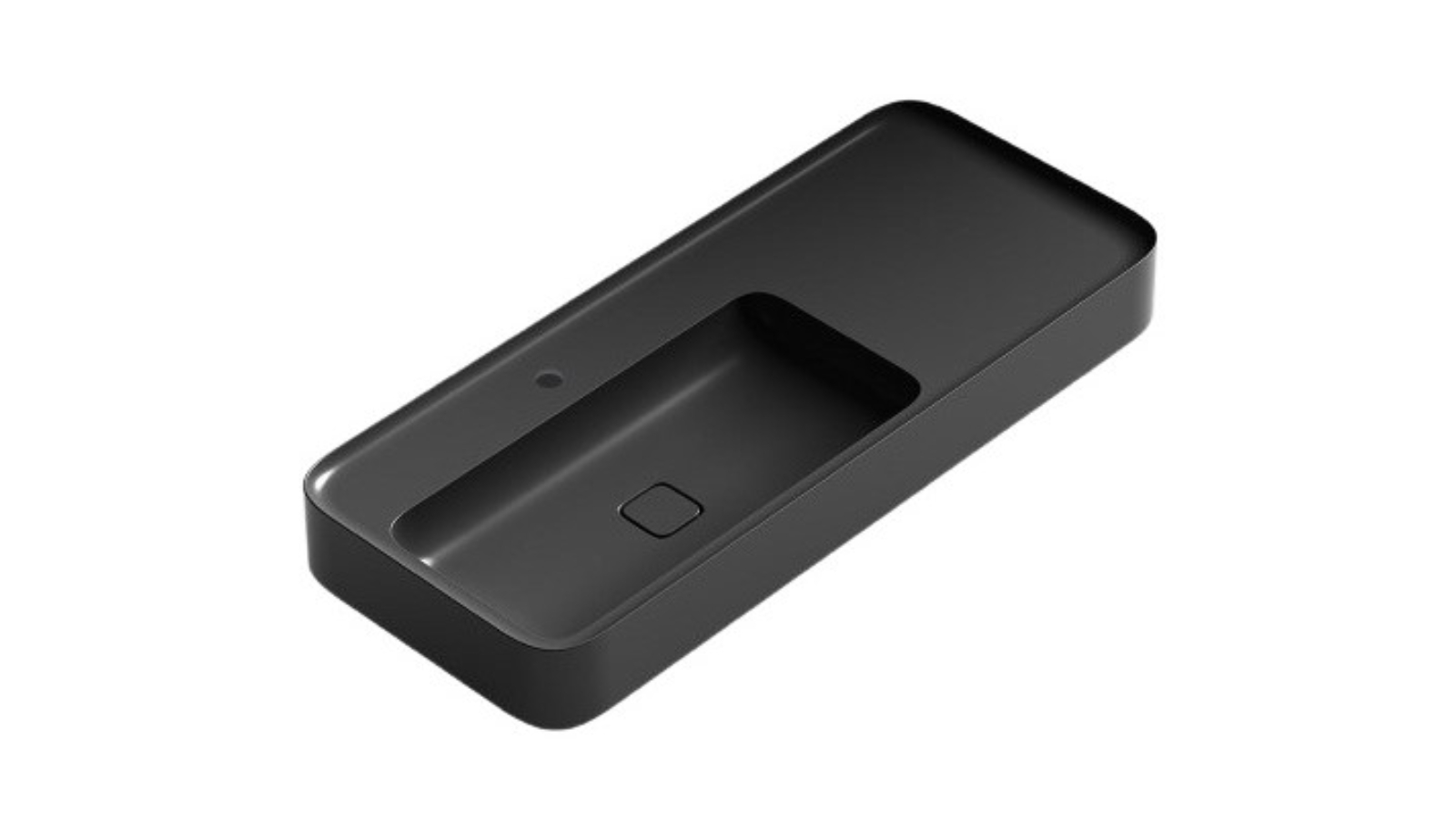 Parisi Cameo 1200 Wall Basin 1 Tap Hole - Gloss Black
