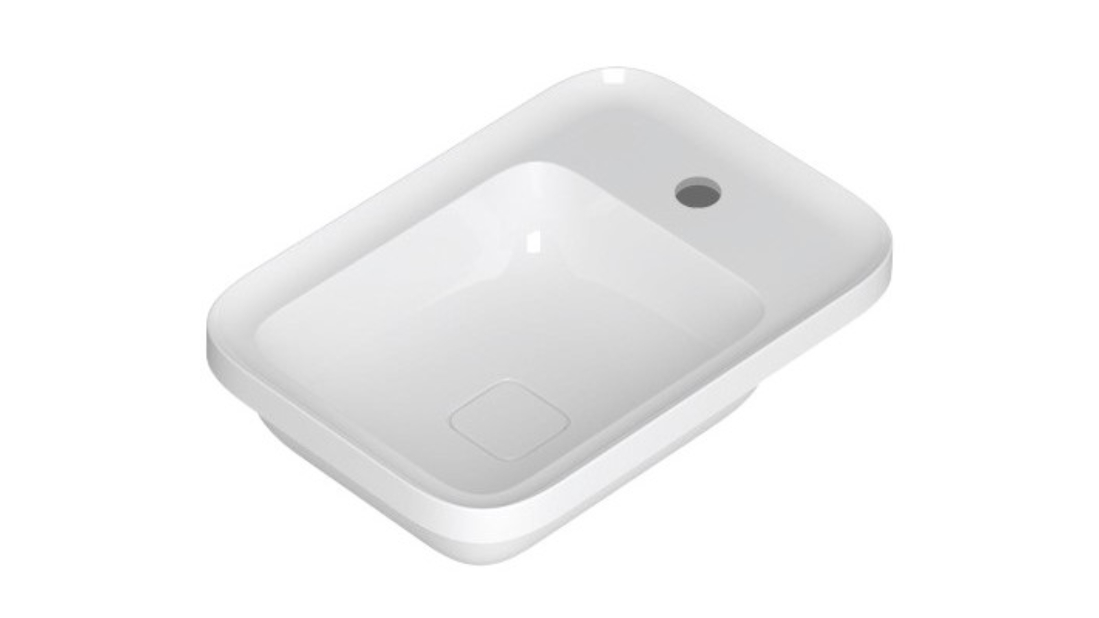 Parisi Cameo 550 Inset Basin 1 Tap Hole - Gloss White