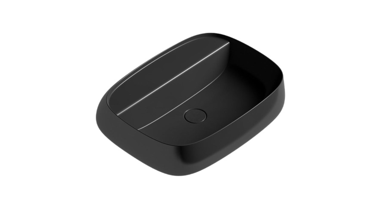 Parisi Seed 600 Wall Basin 0 Tap Hole - Gloss Black