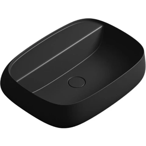 Parisi Seed 600 Wall Basin 0 Tap Hole - Matte Black