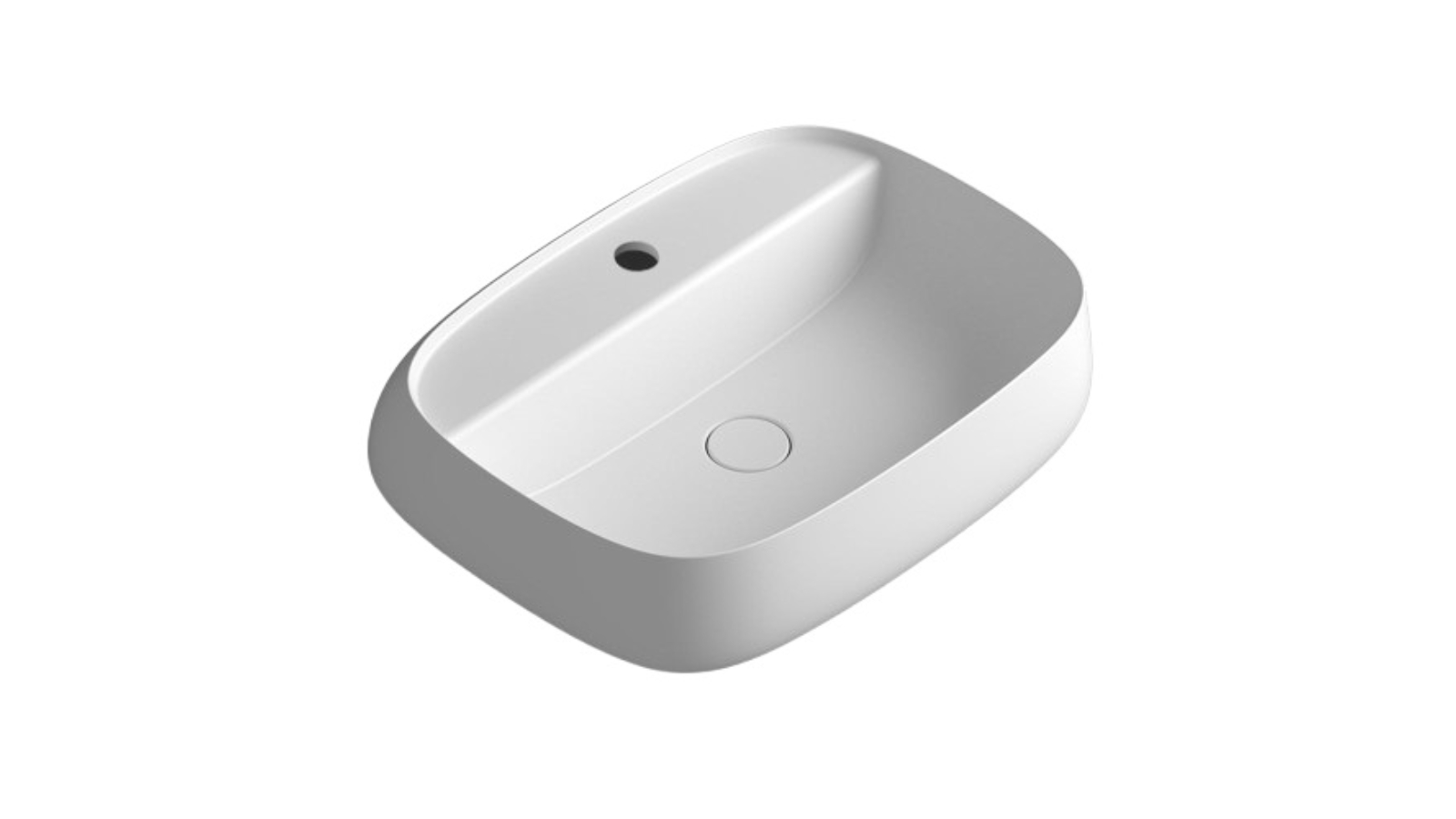 Parisi Seed 600 Wall Basin 1 Tap Hole - Matte White