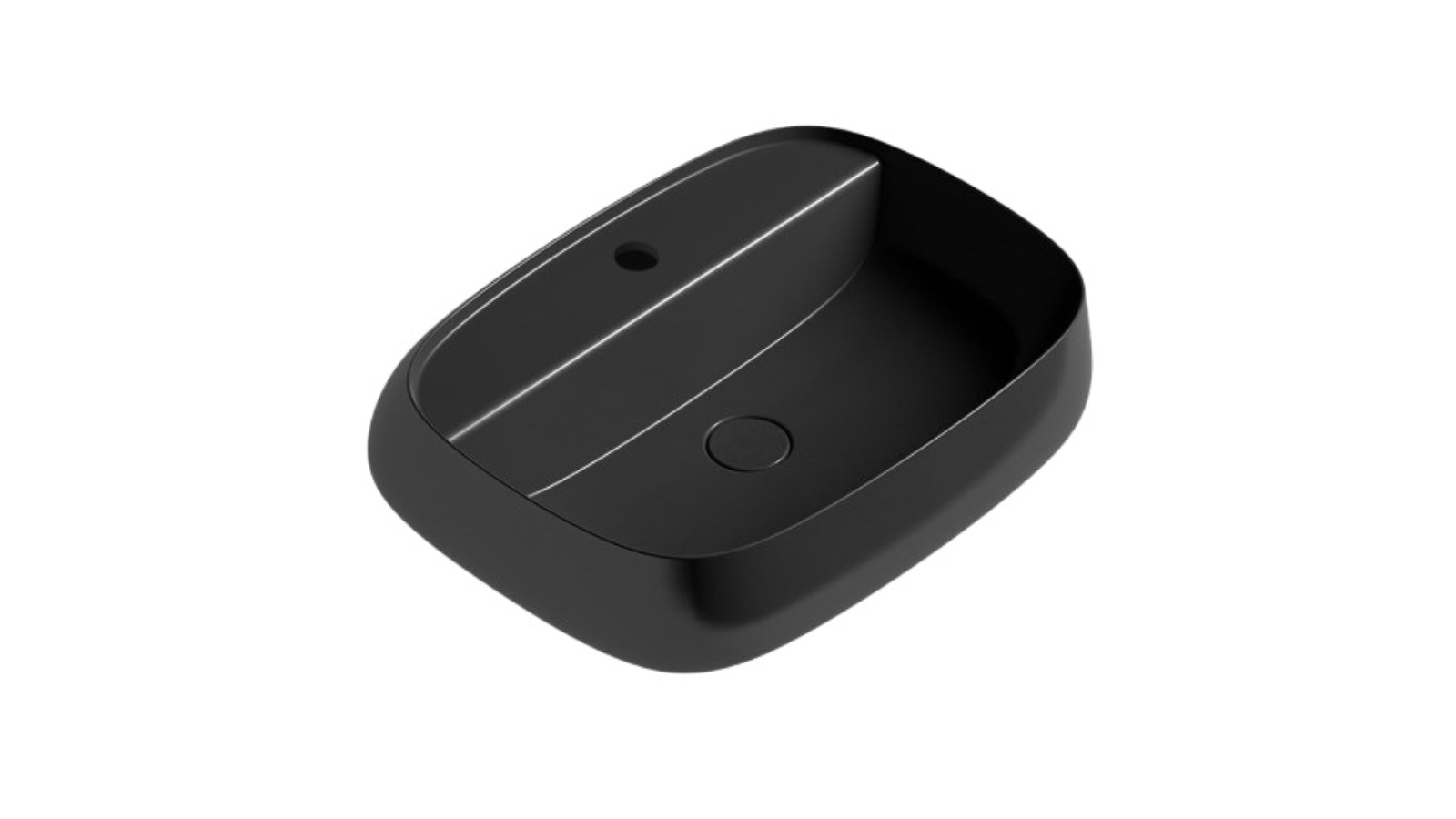 Parisi Seed 600 Wall Basin 1 Tap Hole - Gloss Black