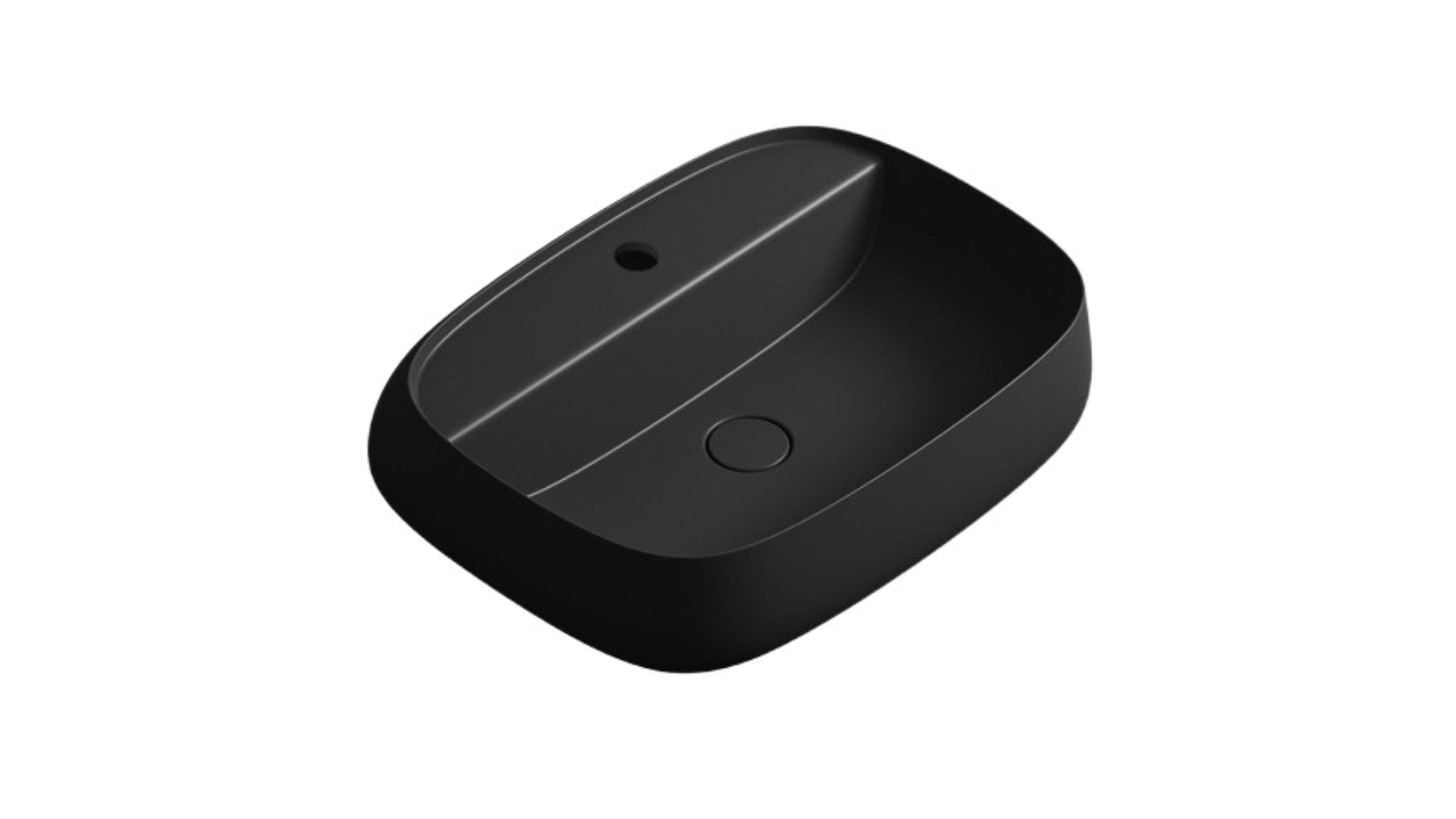 Parisi Seed 600 Wall Basin 1 Tap Hole - Matte Black