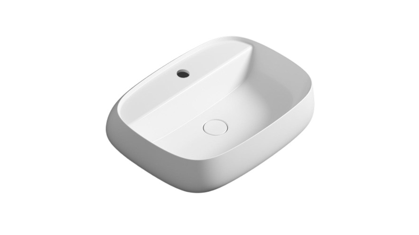 Parisi Seed 600 Wall Basin 1 Tap Hole - Gloss White